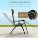 image 3 of Outsunny 2 Pcs Zero Gravity Lounger Folding Recliner Chair Cup Holder Brown