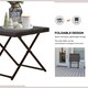 image 5 of Outsunny Folding Square Rattan Coffee Table w/ Steel Frame Bistro Garden Brown