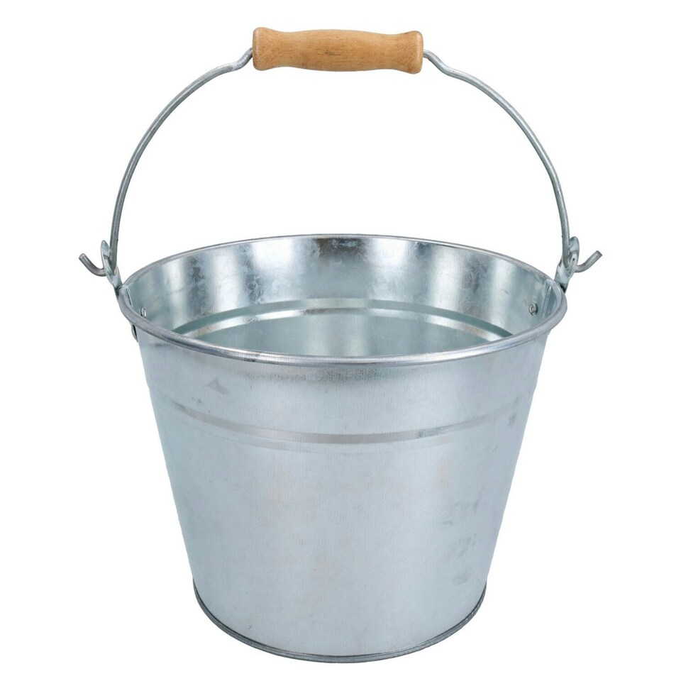 image 1 of 5L Galvanised Steel Metal Bucket Pail Water Coal Greenhouse Garden Plants 2PK