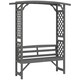 image 1 of Outsunny Arch Pergola Garden Bench, Wooden Garden Arbour with Seat, Grey 