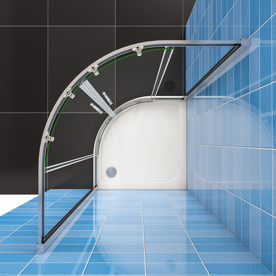 image 1 of Aica Bathrooms 800x800x1850mm Quadrant Shower Enclosure Walk In Corner Cubicle Glass Screen Door | Chrome