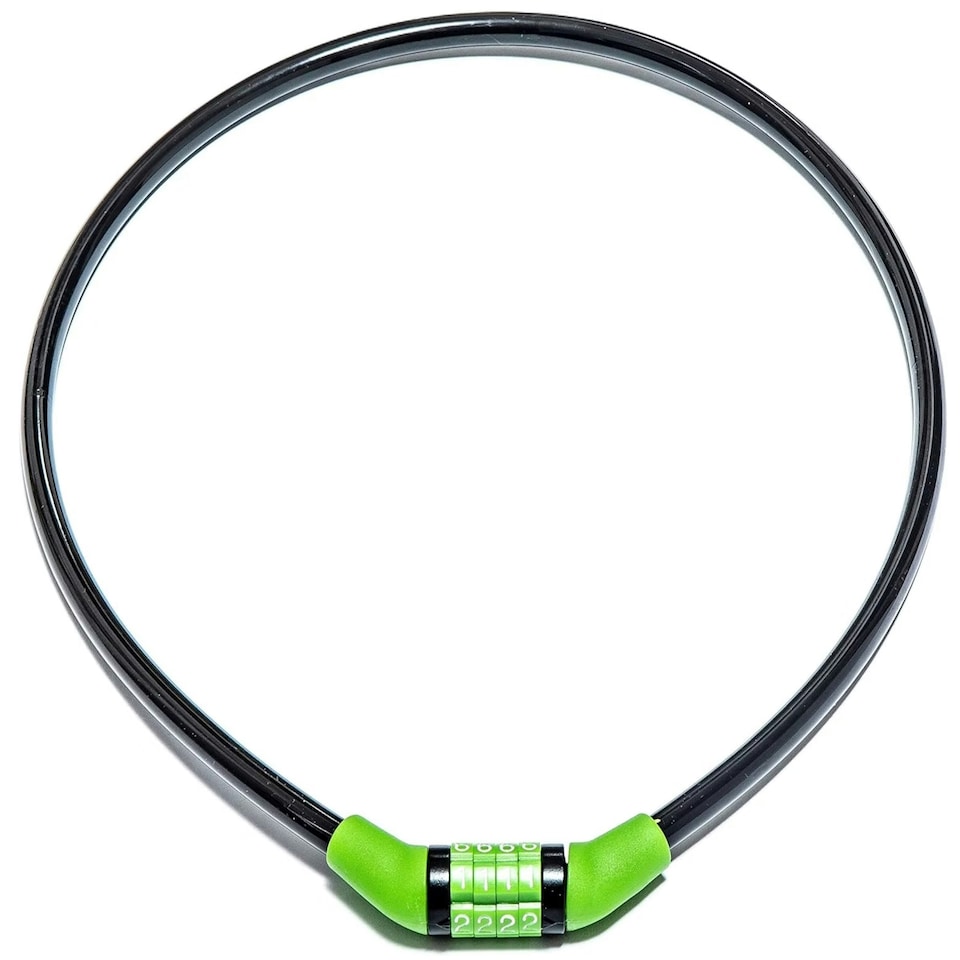 image 1 of Sport Direct 8mm x 76cm Steel Cable Bike Combination Lock (Unique Code) Black