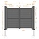 image 2 of Double Swing Gate 3500x2000mm Grey - Horizontal Solid Infill and Flat Top Grey