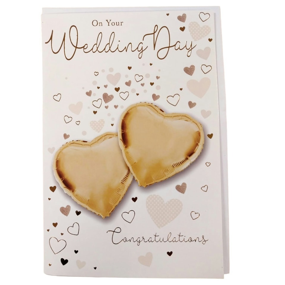 image 1 of On Your Wedding Congratulations Balloon Boutique Greeting Card