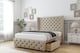 image 3 of Sloomy Luthor Almond Coniston Divan Bed With Mattress No Drawers With 54" Wingback Headboard & 12" Matching Footboard 5' King | Cream | Almond | King | 1