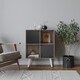 image 2 of Anthracite Oak 4-Cube Storage Unit with 2 Geo Doors and Legs | Black | Black & White | 1