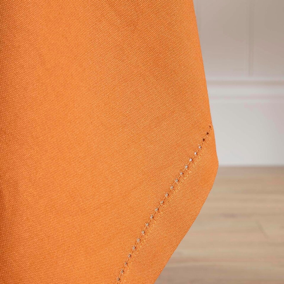 image 1 of Homescapes Burnt Orange Cotton Square Tablecloth - 137 x 137 cm Orange