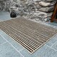 image 3 of CHAKKAR DARK Stripe Rectangular Braided Beige Black Rug - Jute - L120 x W180 - Beige/Black Brown