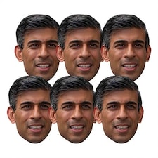 Rishi Sunak Cardboard Face Masks - Pack of 6