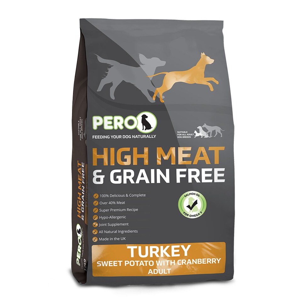 image 1 of Pero High Meat and Grain Free Dog Food - Turkey and Sweet Potato with Cranberry | Brown | 12kg | Turkey | 1