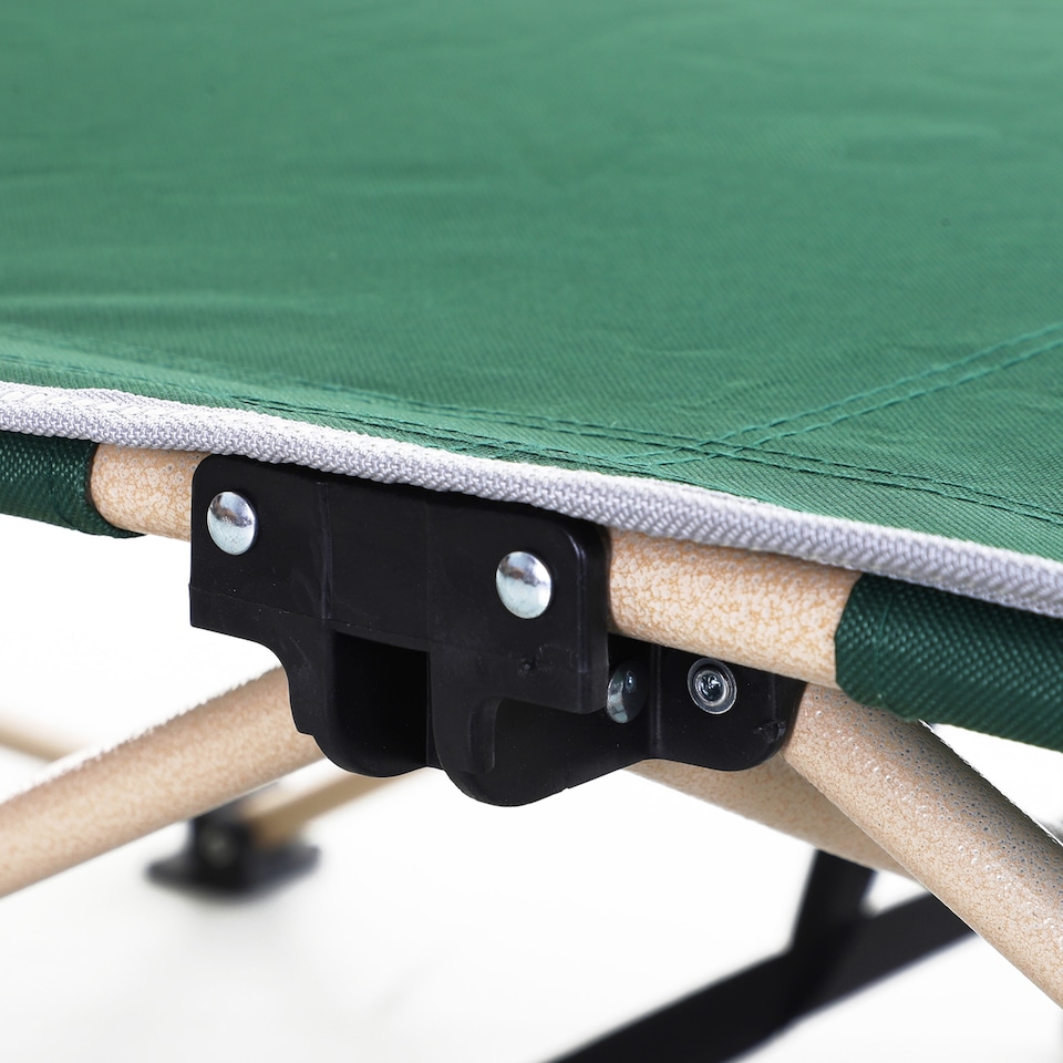 image 1 of Outsunny Single Portable Outdoor Military Sleeping Bed Camping Cot Green | Green | Green