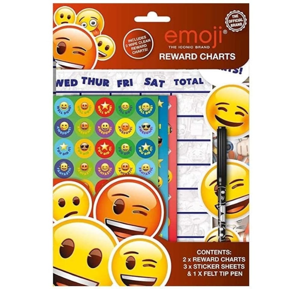 Emoji A4 Reward Sticker Chart Set - Multicoloured - One Size