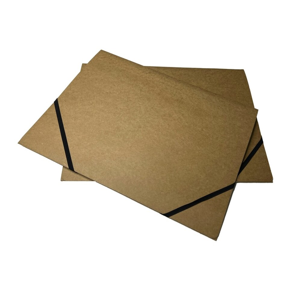 image 1 of A4 Kraft Card 3 Flap Folder With Elastic Closure