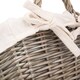 image 4 of Small Antique Wash Handled Lined Storage Basket | White | White