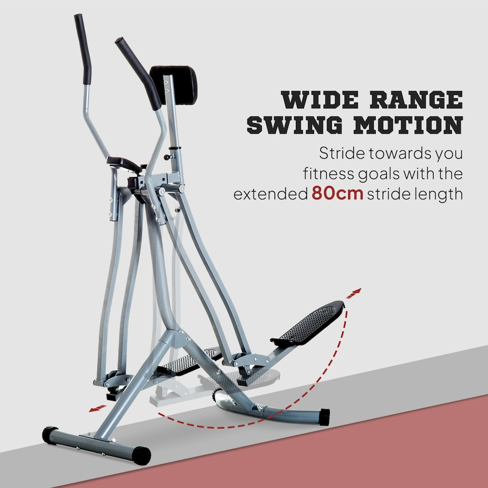 image 1 of HOMCOM Air Walker Glider Cross Trainer Fitness Machine for Home Gym, Black