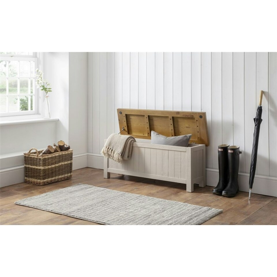 image 1 of Grey Wash Storage Bench