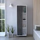 image 1 of Core Products Dallas Tall Storage Display Cabinet - White & Carbon Grey Oak Effect, H171.5cm x W54.8cm x D35.0cm White