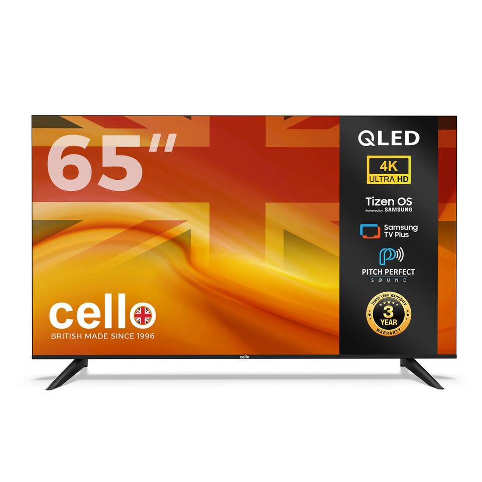 image 1 of Cello CQ6525TZ 65" QLED 4K UHD Smart Tizen OS Powered by Samsung TV