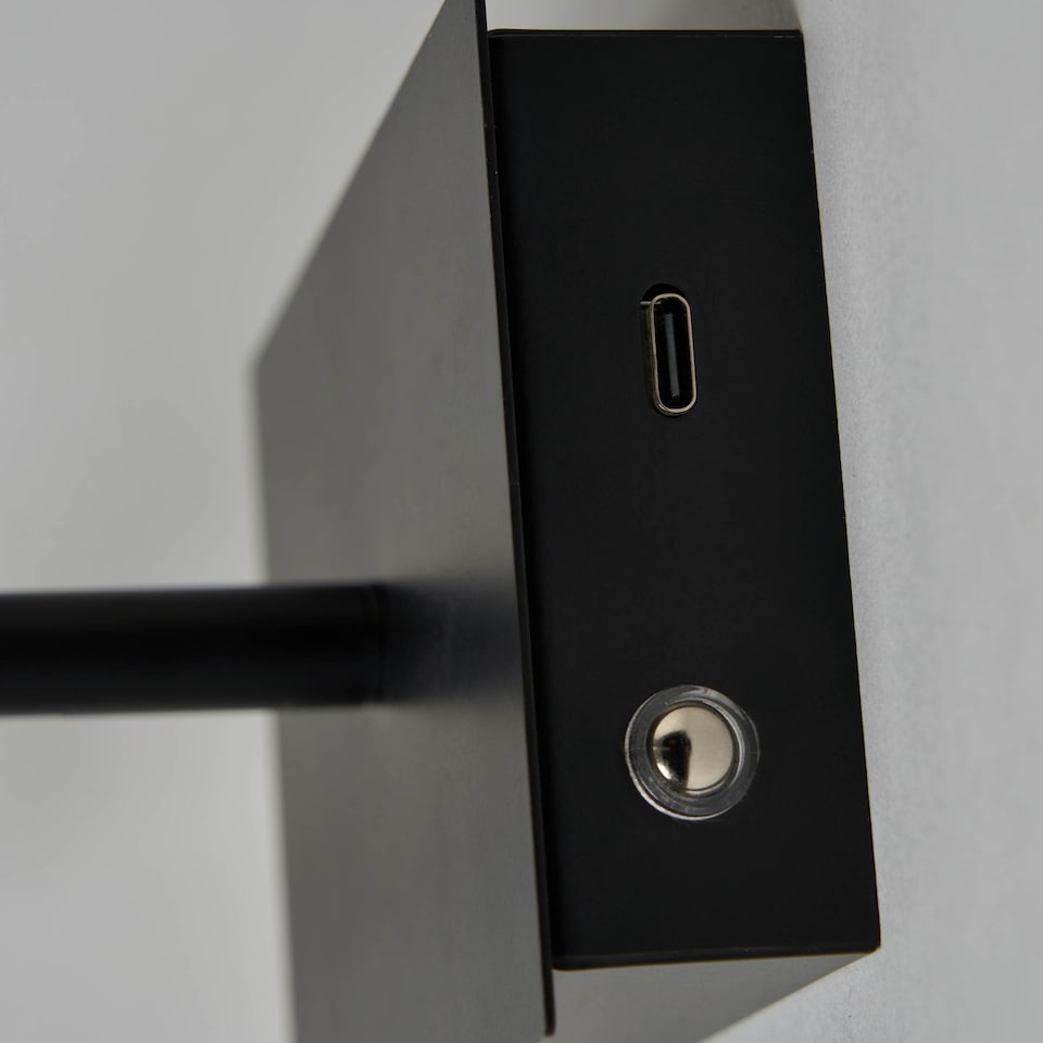 image 1 of BHS Dougie Rechargeable Picture Wall Light | Black | Black | 1