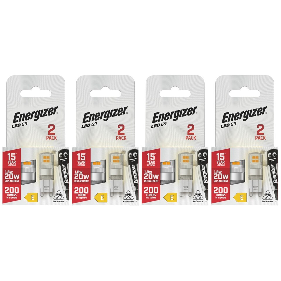 image 1 of Energizer LED G9 200lm 1.8W 2700K (Warm White) Light Bulb - Pack  of 8