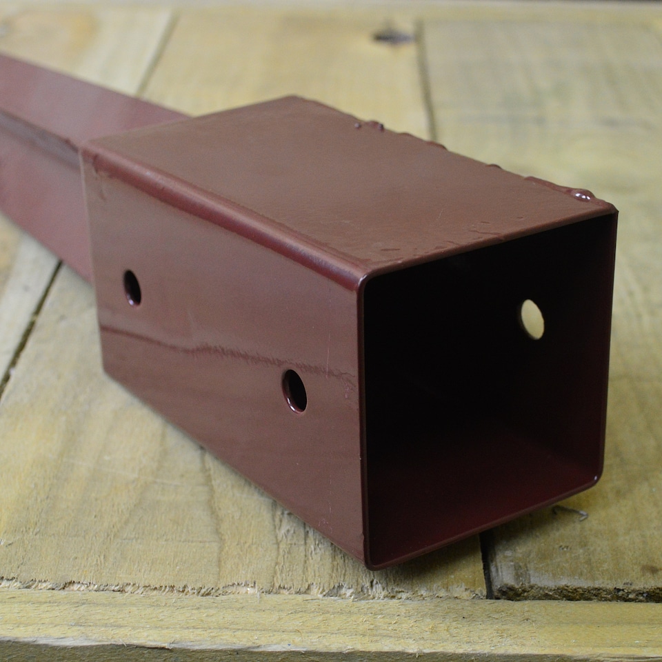 image 1 of 75mm x 75mm (3"x 3") Metal Garden Fence Post Holder & Spike