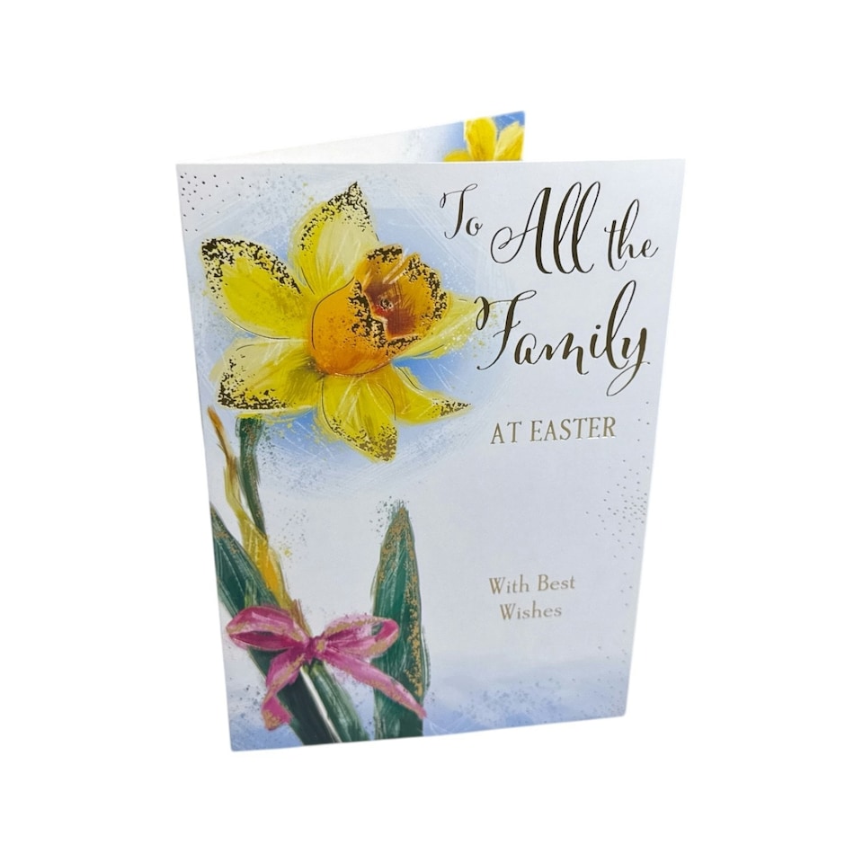 image 1 of To All The Family Beautiful Yellow Flower Design Easter Card