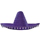 image 1 of Pack of 3 Purple Mexican Sombrero with Pom Pom Edging Purple | One Size