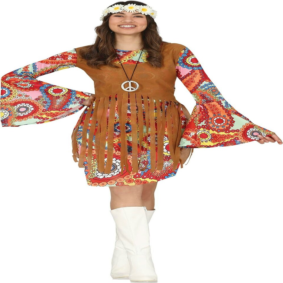 image 1 of Fancy Dress Adult Hippie Women - S