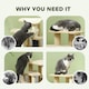 image 6 of PawHut Dog Cat Stairs Pet Steps for Bed Sofa with Scratching Post Beige