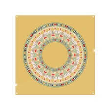 Orange Circle Ornament Round Frame Splash Back | White