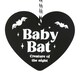 image 3 of Something Different Baby Bat Heart Hanging Sign - Black/White - One Size