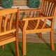image 7 of Outdoor Wooden Garden Slatted Side Table with 2 Chairs