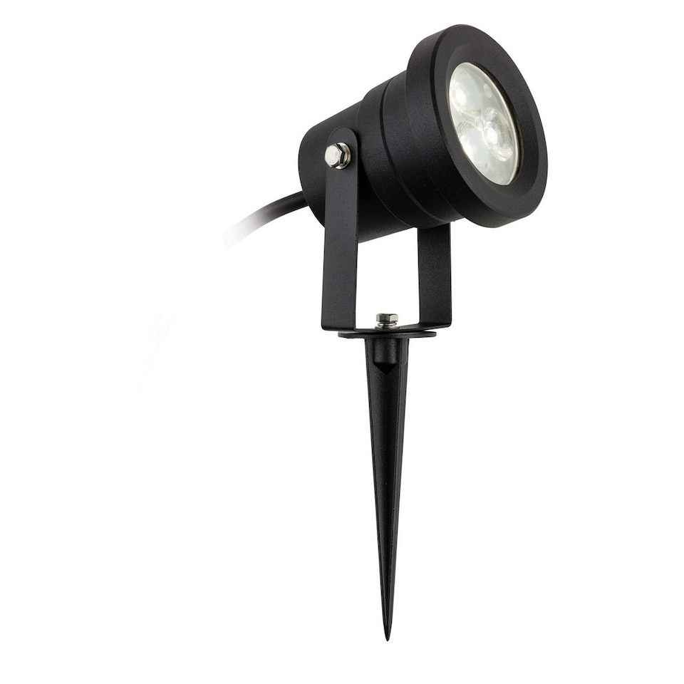 image 1 of Hayes Outdoor Integrated LED Wall & Spike Light Black IP65