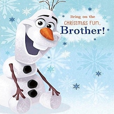 For Brother Frozen Olaf Christmas Card