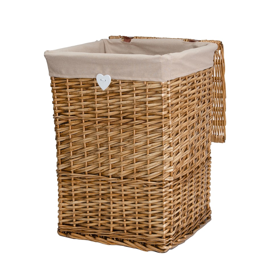 image 1 of Wickerfield Laundry Wicker Basket with Lining, Wicker Bathroom Storage Blanket Basket with Lid (Brown, Large)