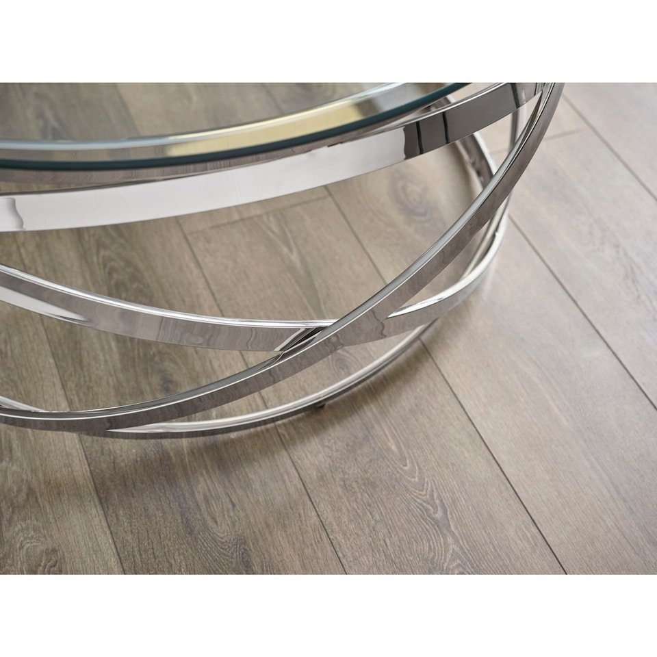 image 1 of Viennese Coffee Table in Silver and Clear
