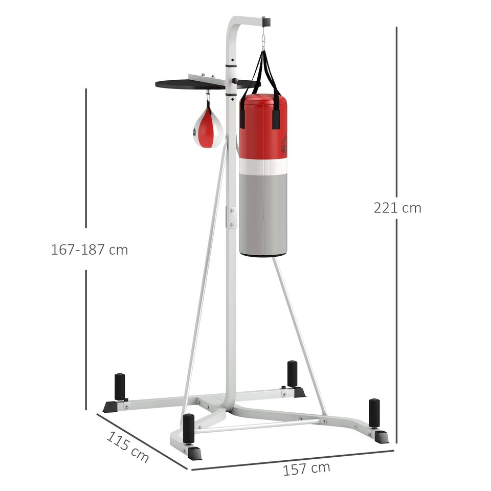 image 1 of HOMCOM Punchbag & Speedball Boxing Station Frame Freestanding