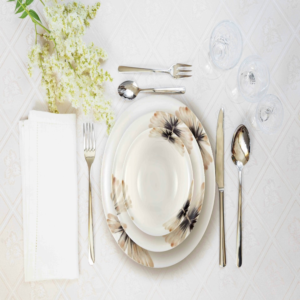 image 1 of Dreamy Collection 24-Piece Porcelain Dinner Set