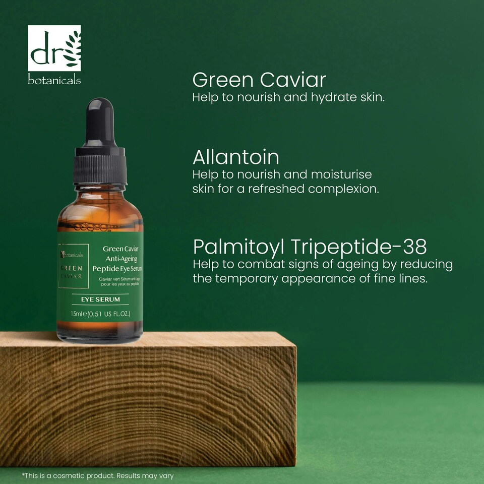 image 1 of Dr Botanicals Green Caviar Anti-Ageing Peptide Eye Serum 15ml Twin Value Savings Pack