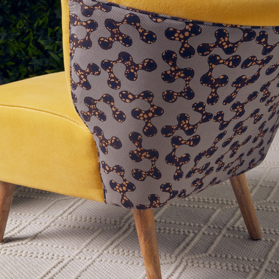image 1 of Interiors by Premier Cefena Yellow Print Chair Yellow