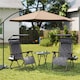 image 2 of Yaheetech 2-Piece Zero Gravity Chairs with Sunshade & Side Tray-Grey | Grey | Grey | One Size
