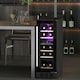 image 2 of HOMCOM 16 Bottle Dual Zone Built-in Wine Cooler Fridge with Glass Door 
