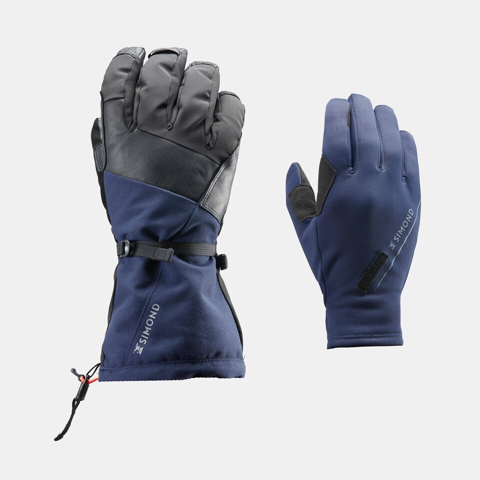 image 1 of Decathlon 2-in-1 waterproof mountaineering gloves, black