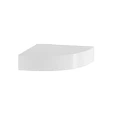 Wooden Wall Mounted Floating Corner Shelf | White | 1