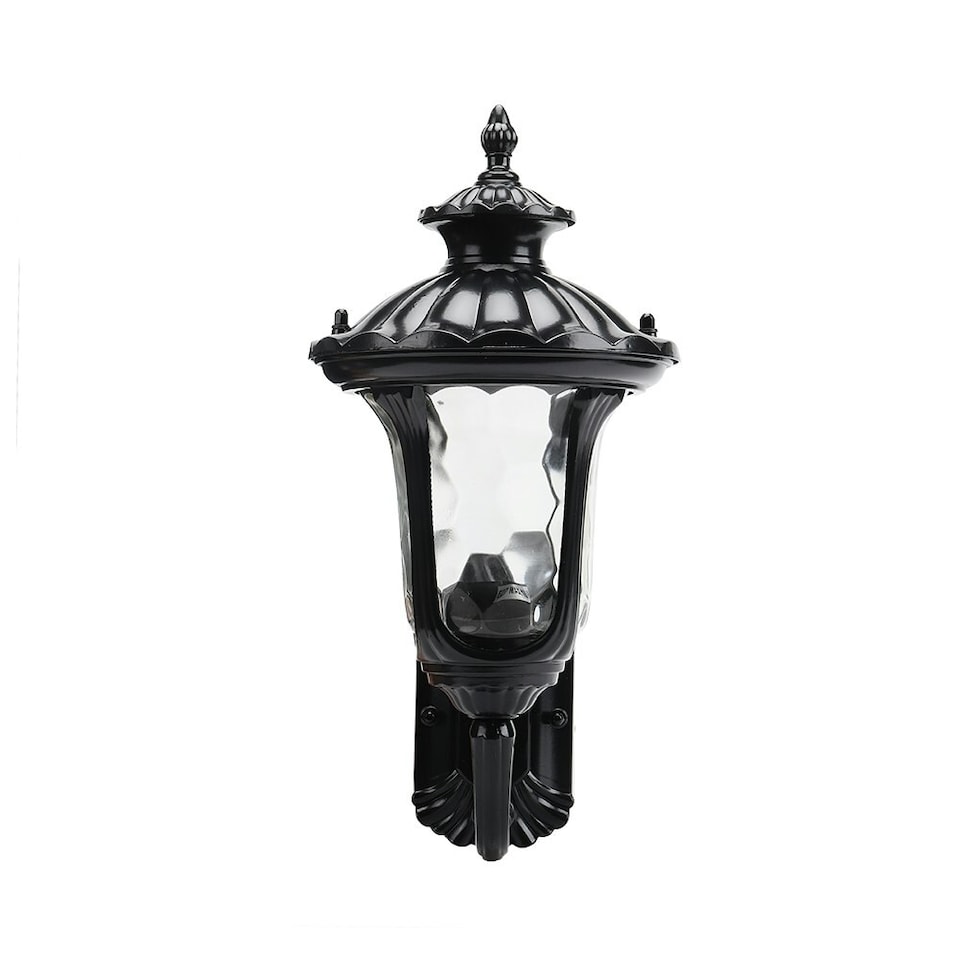image 1 of Living and Home Vintage Outdoor Wall Lantern, Black | Black