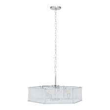 Interiors by Premier 6 Light Hexagonal Chrome Pendant Light