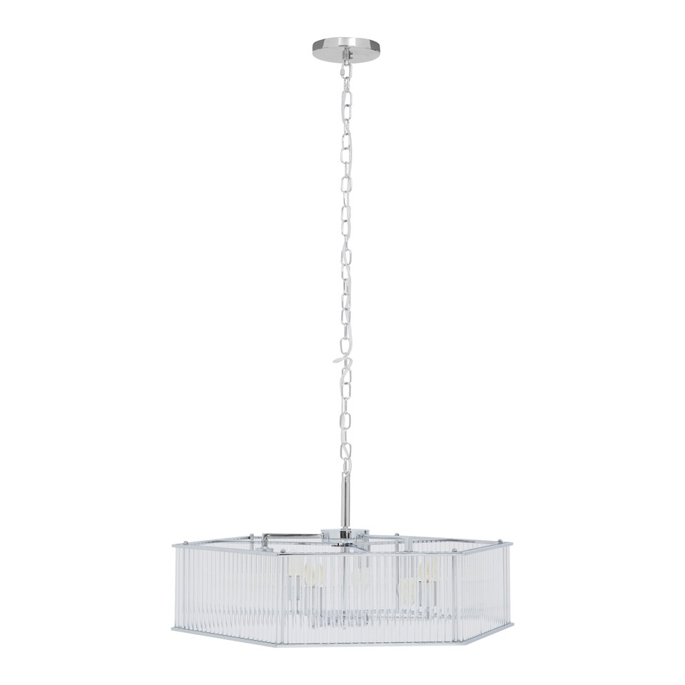image 1 of Interiors by Premier 6 Light Hexagonal Chrome Pendant Light