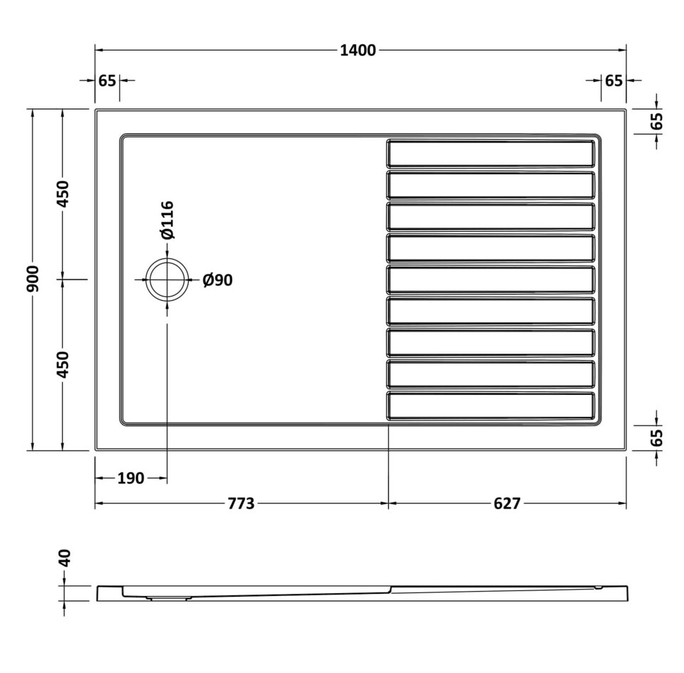 image 1 of Balterley Premium Walk-In Shower Tray | Grey | Slate Grey | 1