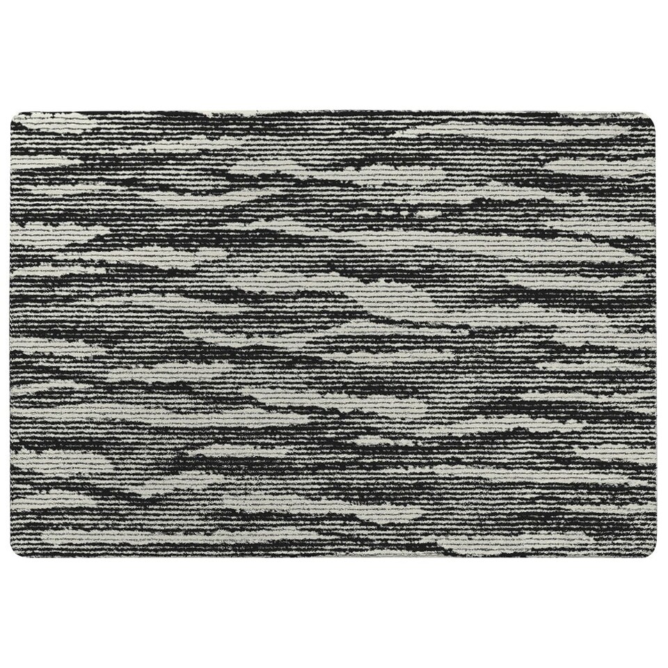 image 1 of Grunged Stripes (Rug) Black | Medium: 80x150cm