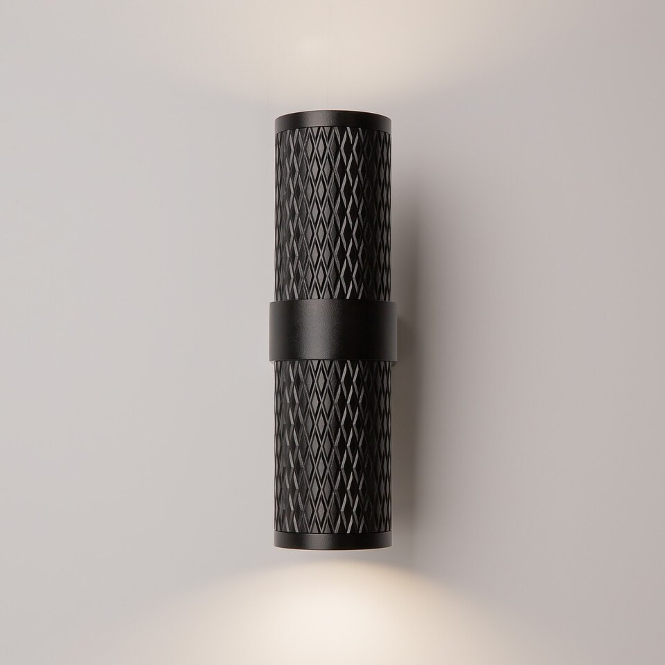 image 1 of Focus Design Up & Down Wall Lamp Black 2xGU10